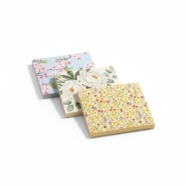 Decorative Floral Patterned Sticky Note Pads