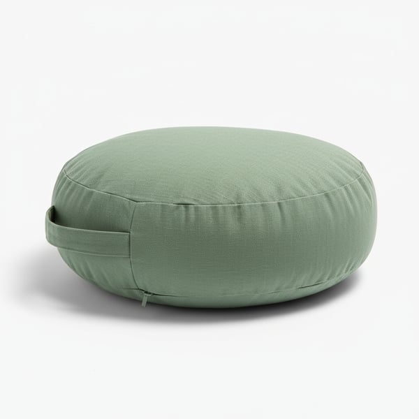 Round Meditation Bolster Cushion with Organic Buckwheat Fill