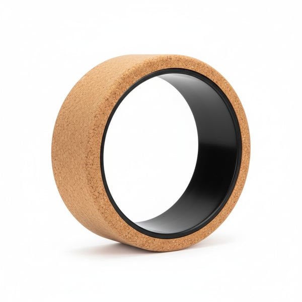 Back Stretching Yoga Wheel with Cork Surface and Strong Core