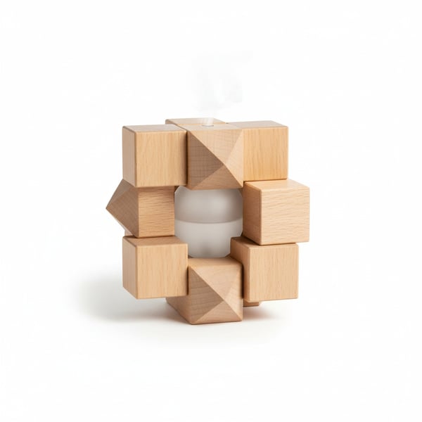 Geometric Wood Aroma Diffuser and Decorative Piece