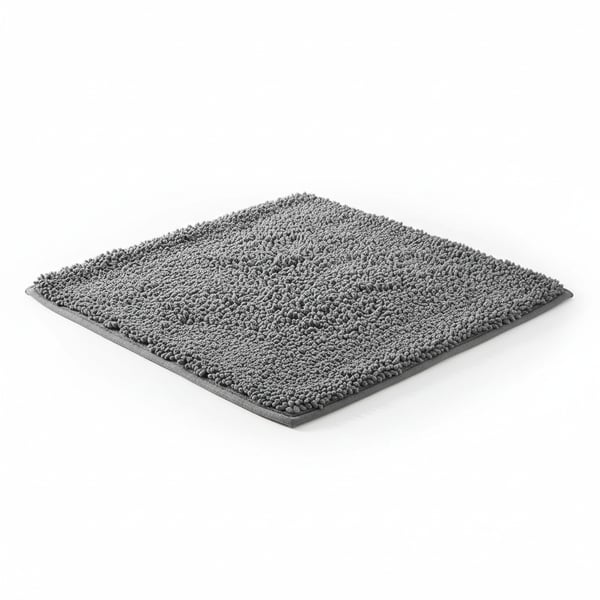 Ultra Absorbent Non-Slip Microfiber Bath Mat - Quick-Dry Grey Plush