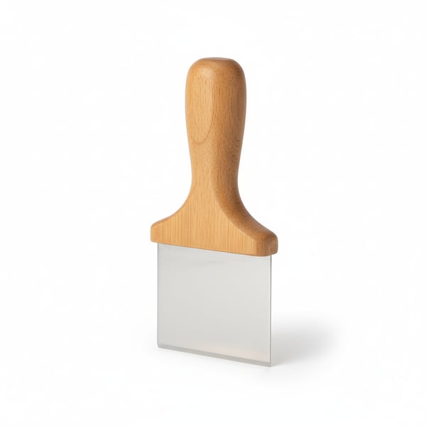 Bamboo Dough Scraper & Chopper - Ergonomic Pastry Tool Natural Wood