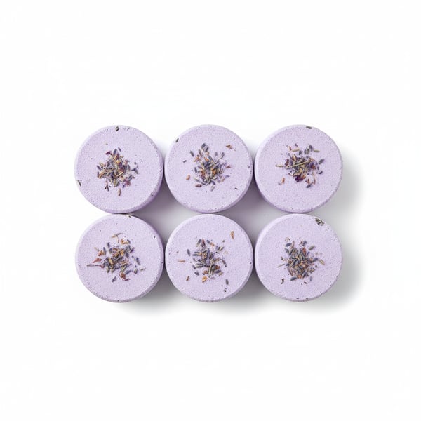 Lavender Aromatherapy Shower Steamer Bombs - Calming Scent Dissolving 6-Pack