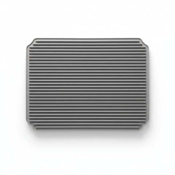 Silicone Heat Resistant Dish Drying Mat - Large Grey Countertop Protector