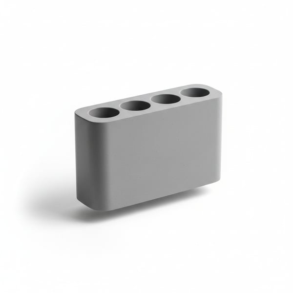 Modern Grey Resin Toothbrush Holder - Countertop Organizer Four Slots