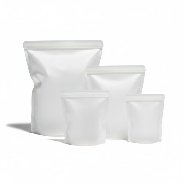 Reusable Silicone Stand-Up Food Storage Bags - Leakproof Freezer Safe 4-Pack