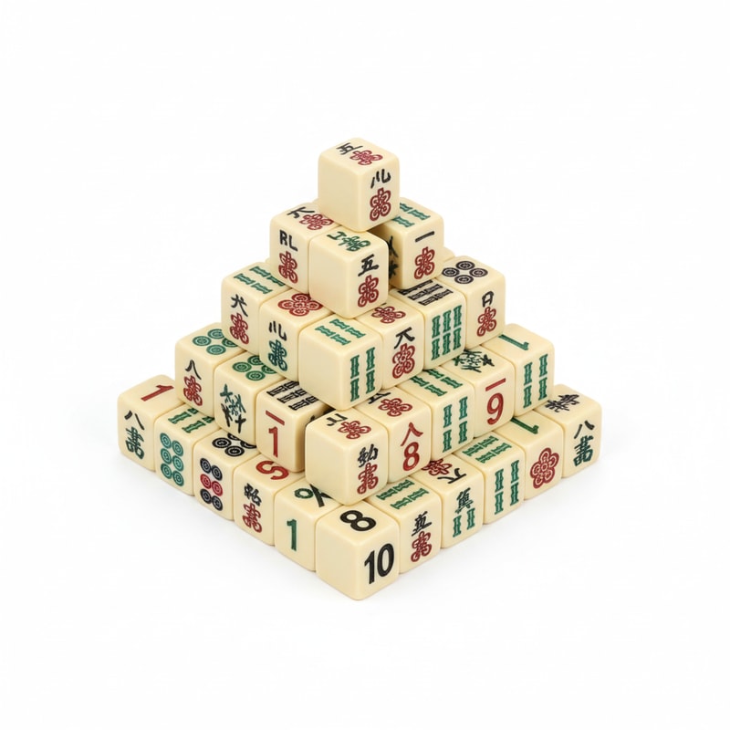 Mahjong Numbered Tiles American Style Engraved Polymer Set of 160