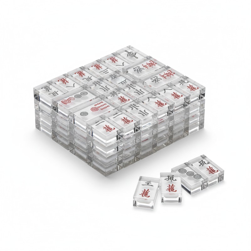 Transparent Acrylic Mahjong Tiles Unique Modern Look 144 Pieces