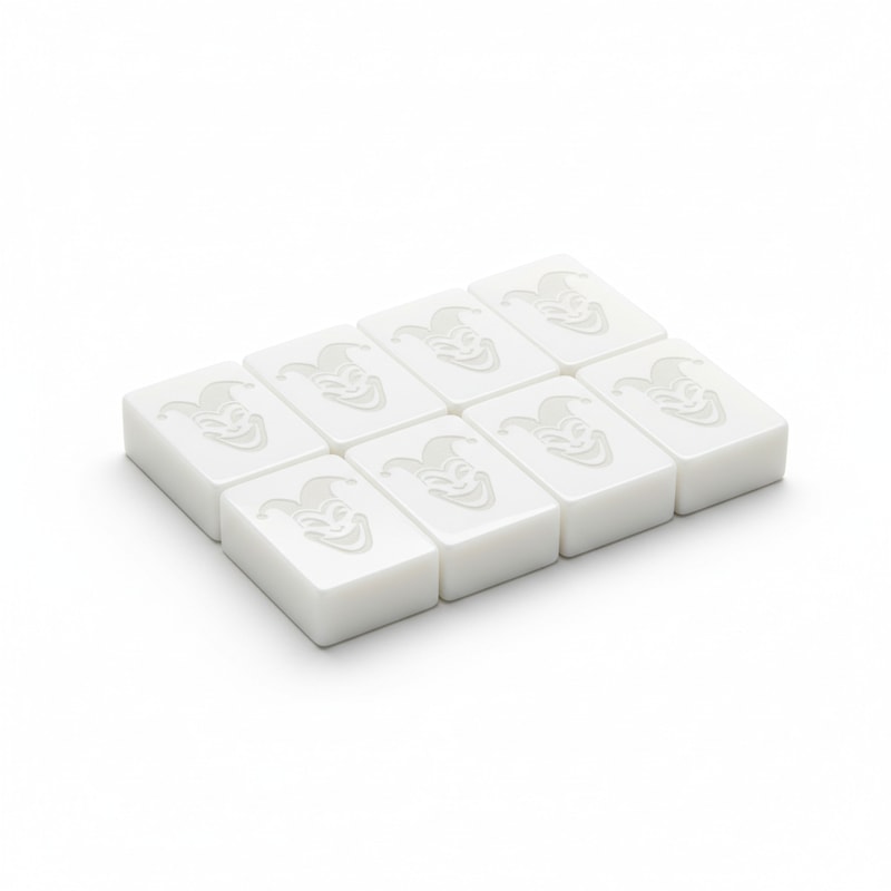 American Mahjong Joker Tiles Set of 8 Engraved White Acrylic