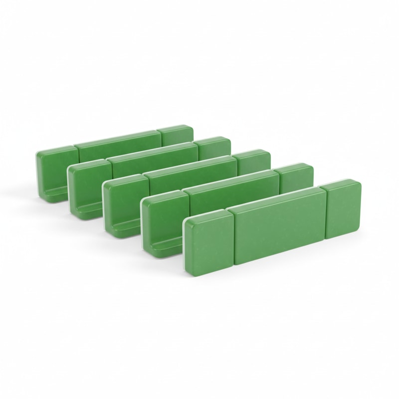 Green Plastic Mahjong Racks Durable and Lightweight Set of Four