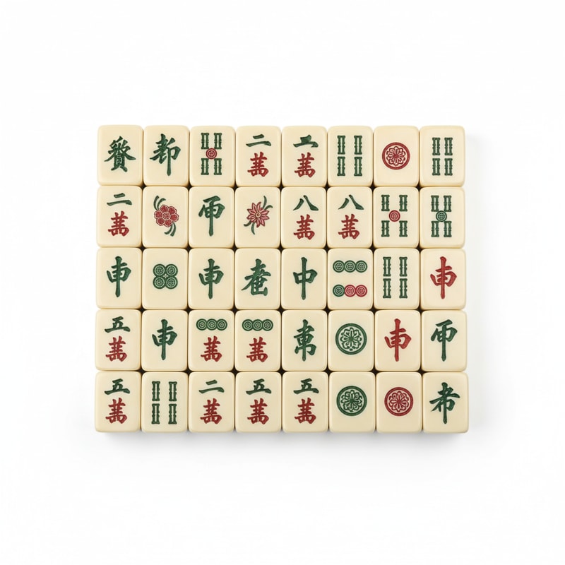Smooth Finish Mahjong Tiles Traditional Chinese Characters 144 Count
