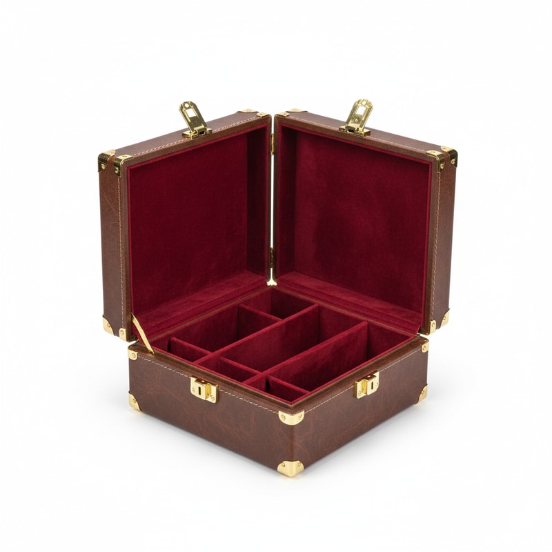 Luxurious Mahjong Carrying Case Faux Leather Exterior Velvet Lined