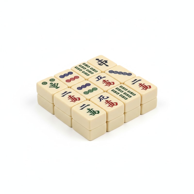 Mini Travel Mahjong Tiles Durable Plastic Compact Size Full Set