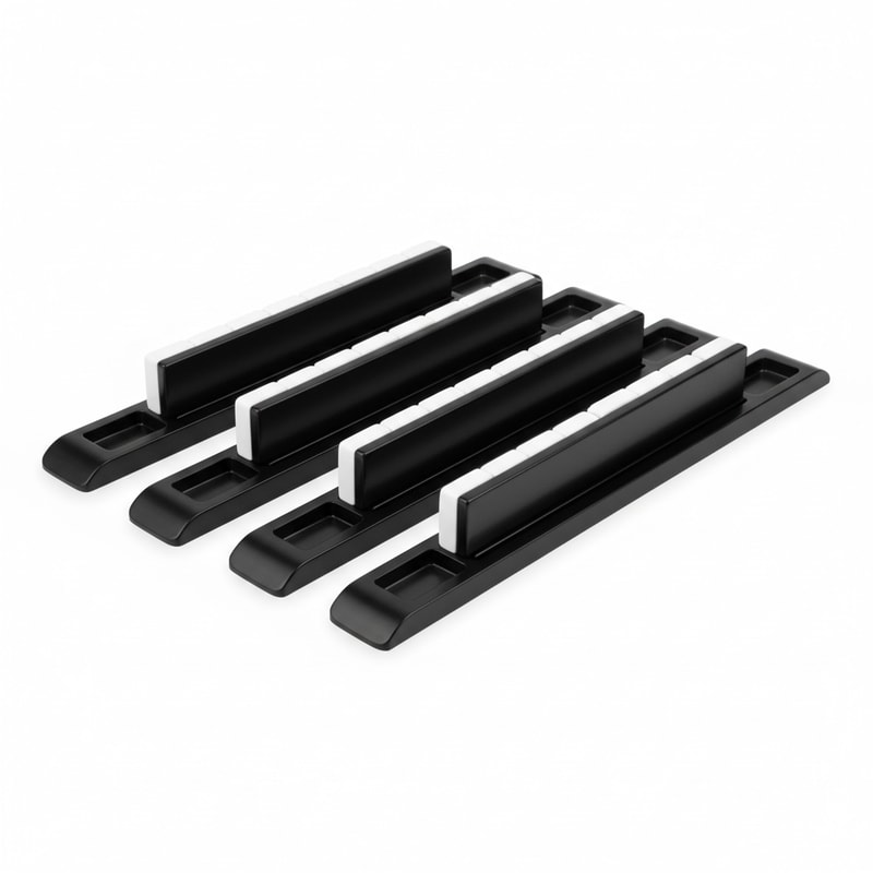 Deluxe Mahjong Racks and Pushers Combo Black Melamine Material