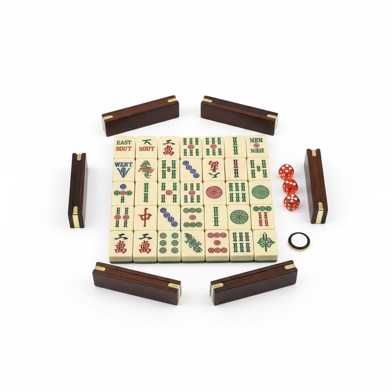 Full-Size Professional Mahjong Set with Durable Melamine Tiles