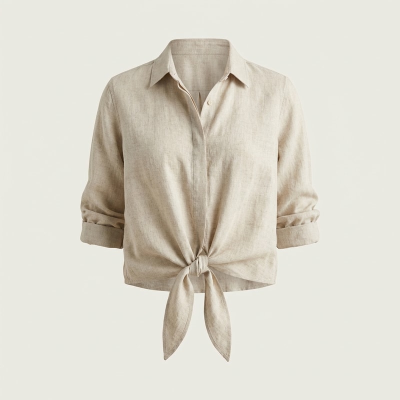 Tie-Front Casual Shirt