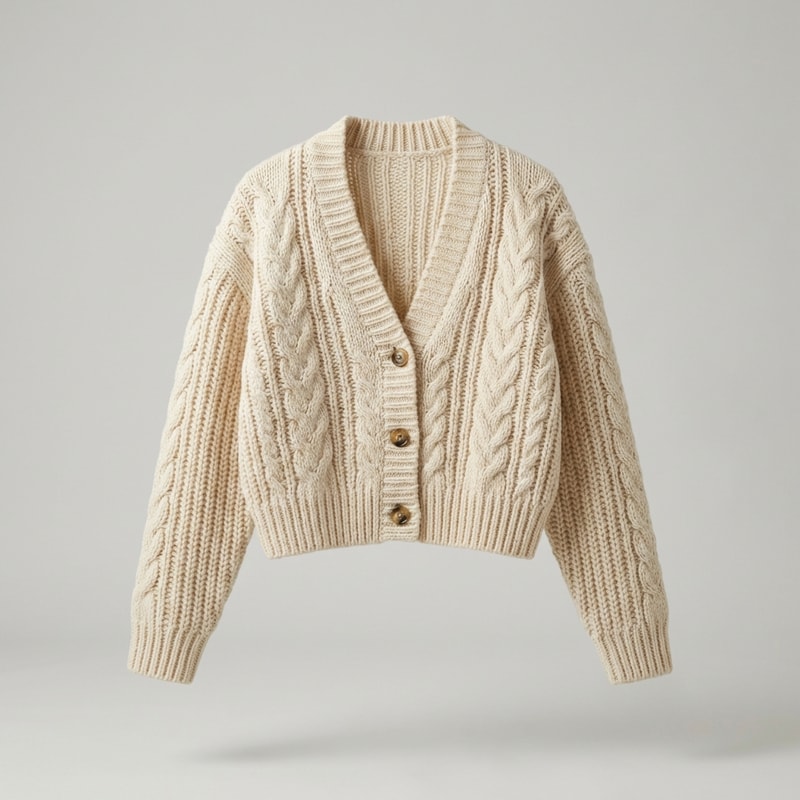 Cropped Knit Cardigan
