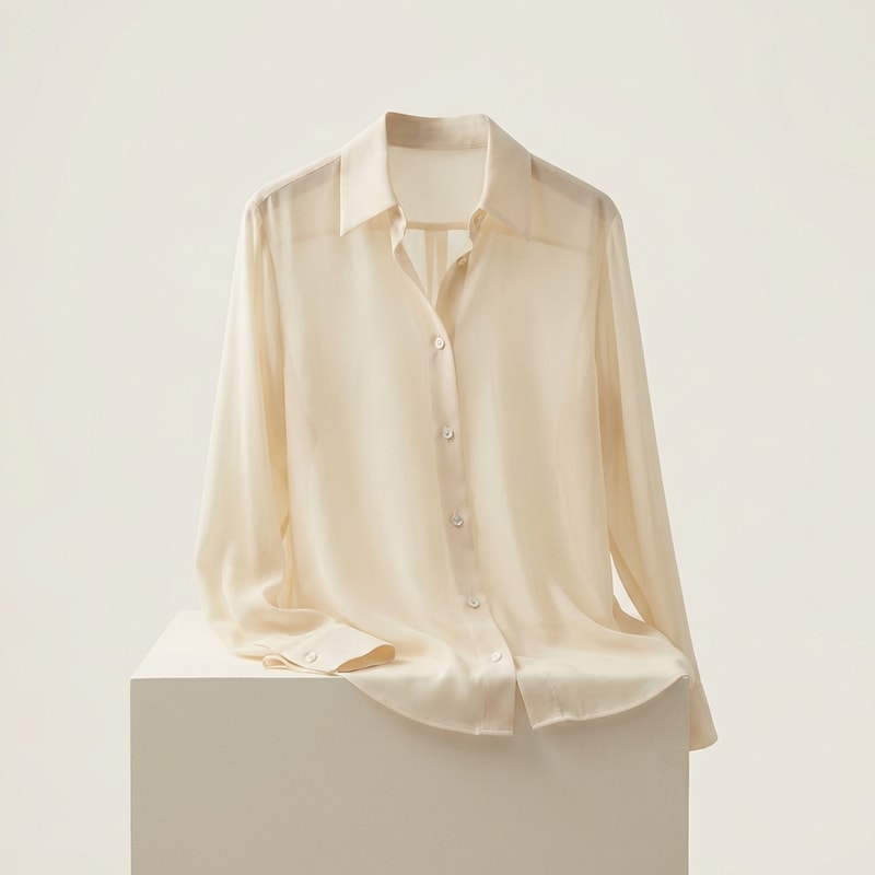 Chiffon Button-Down Shirt