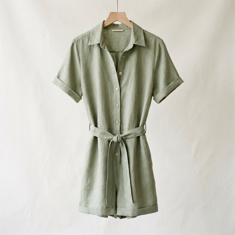 Button-Front Short Romper