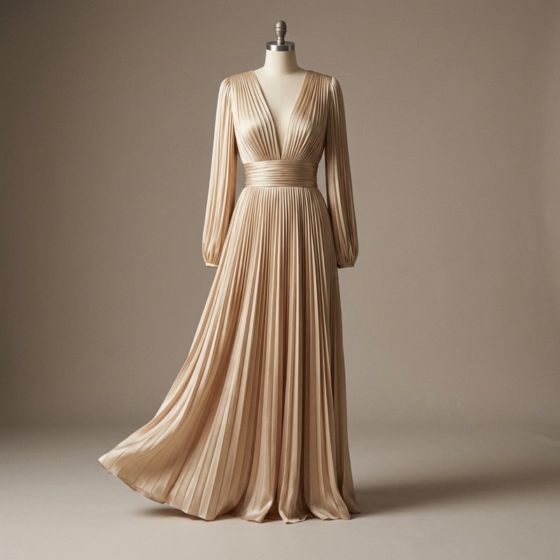 Pleated High Waist Dress