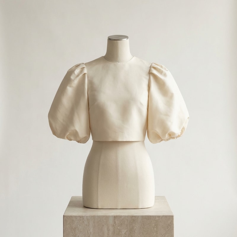 Puff Sleeve Cropped Blouse