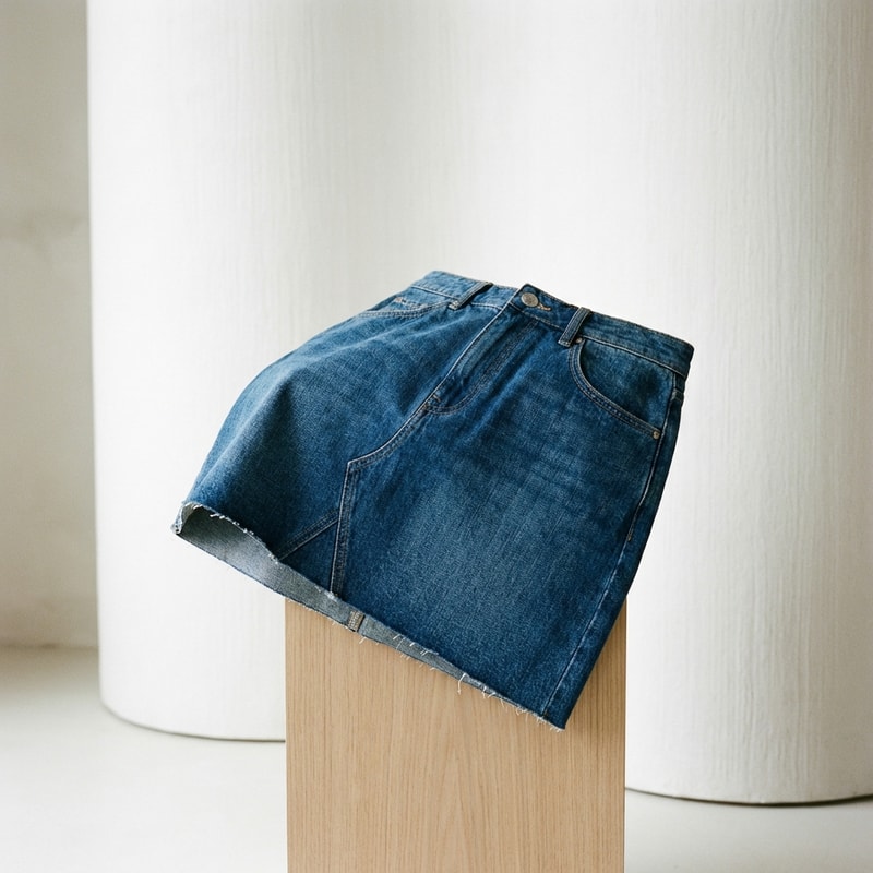 Denim A-Line Mini Skirt