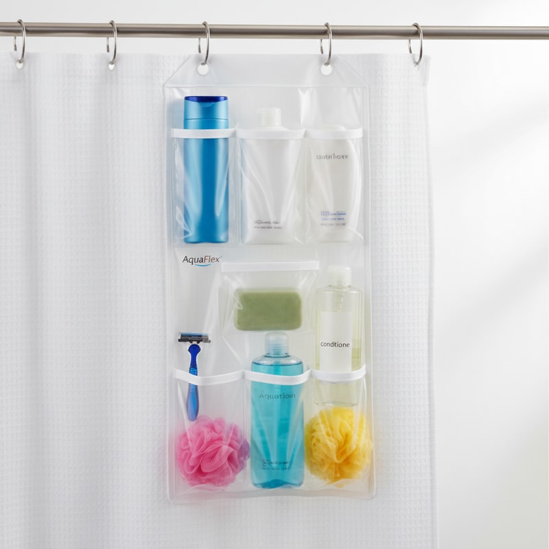 AquaFlex Shower Curtain Pocket Organizer