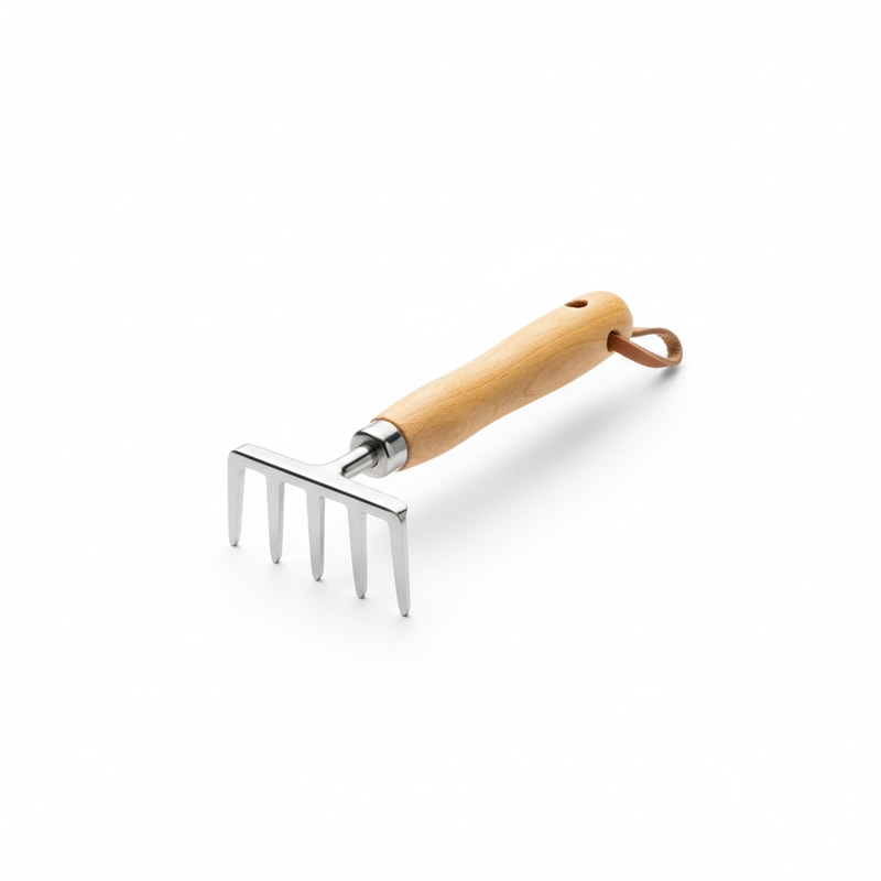 Small Hand Rake with Stainless Steel Tines for Seedbeds
