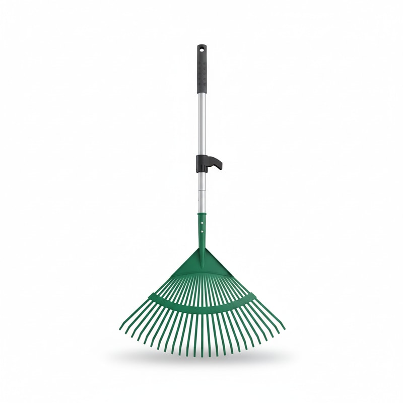 Adjustable Telescopic Handle Leaf Rake for Garden Cleanup