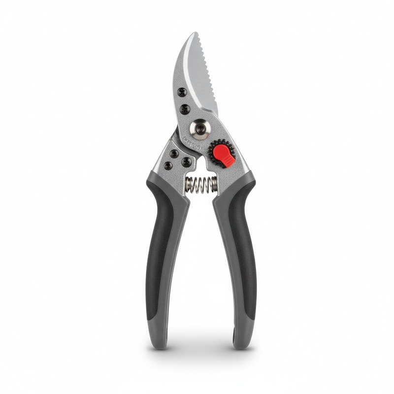 Ergonomic Ratchet Pruner with Hardened Steel Blade for Branches