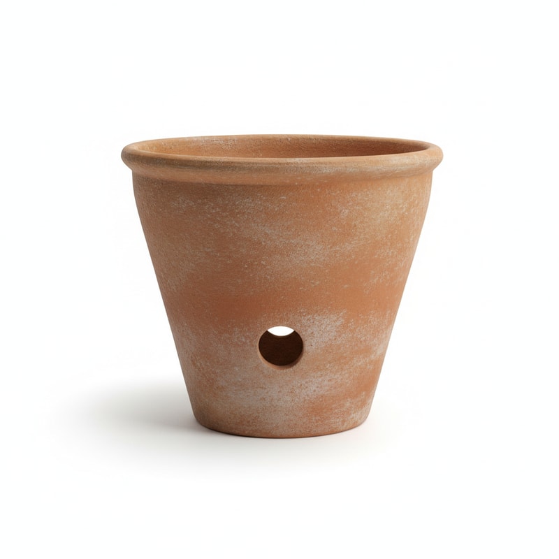 Large Terracotta Clay Pot with Drainage Hole for Outdoor Plants