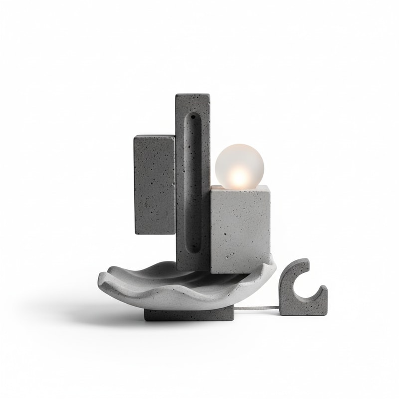 Decorative Concrete Incense Holder Modern Abstract Style