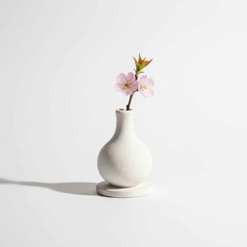 Nordic Style White Ceramic Vase Tiny Bud Flower Holder