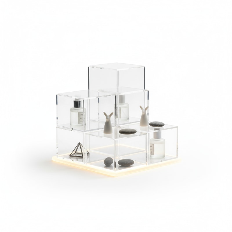 Geometric Acrylic Desk Display Stand for Small Items