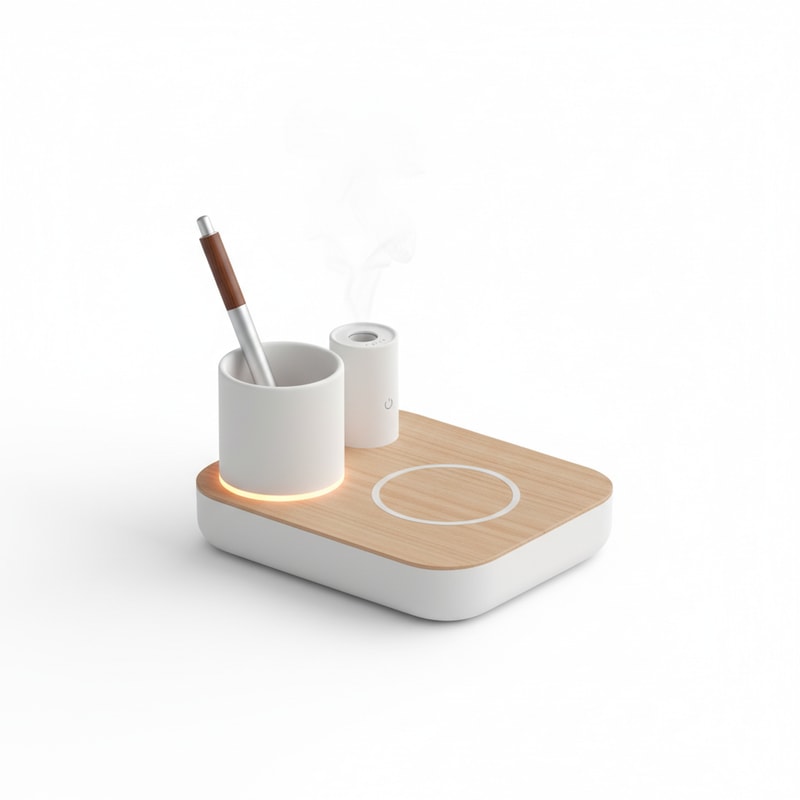 Smart Wireless Charging Pad with Integrated Pen Holder