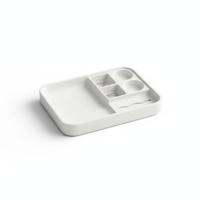 Nordic Style White Plastic Desk Tray for Office Supplies