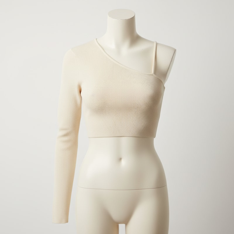 Mes Anges Asymmetric One-Shoulder Crop Top