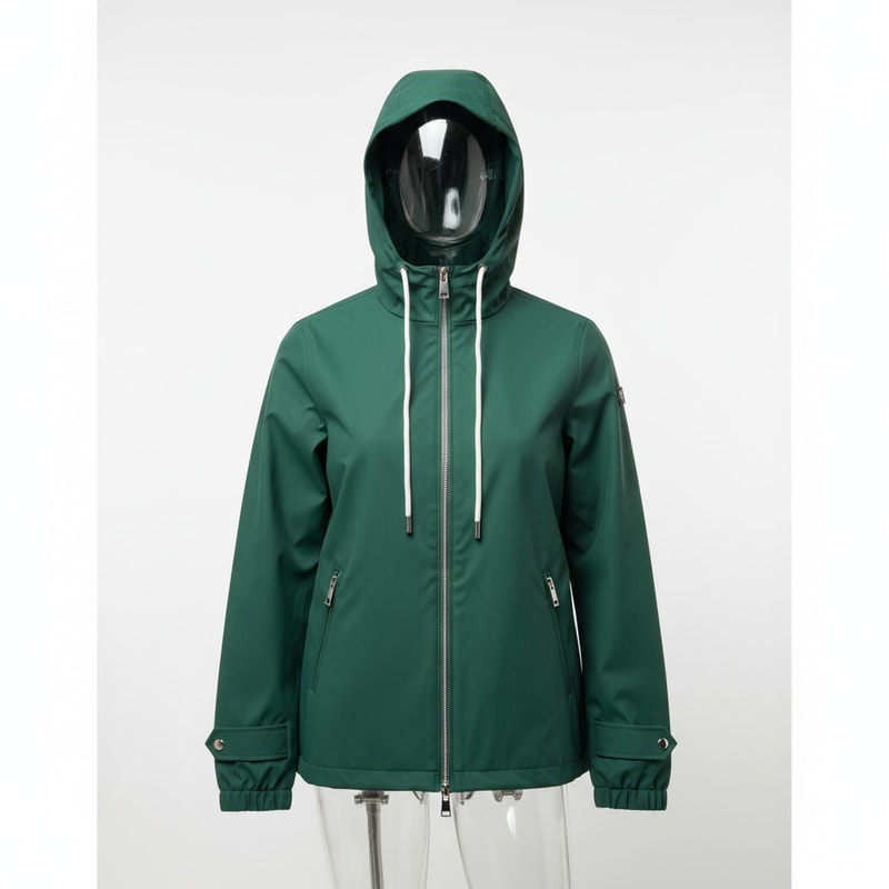 Mes Anges Water-Resistant Hooded Rain Jacket