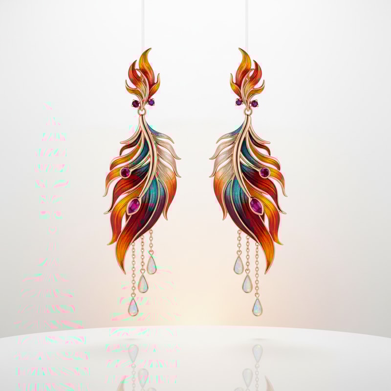 Phoenix Feather Earrings