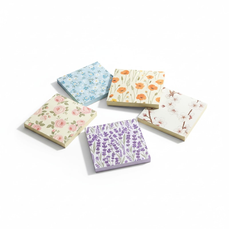 Aesthetic Floral Design Sticky Notes Assorted Set