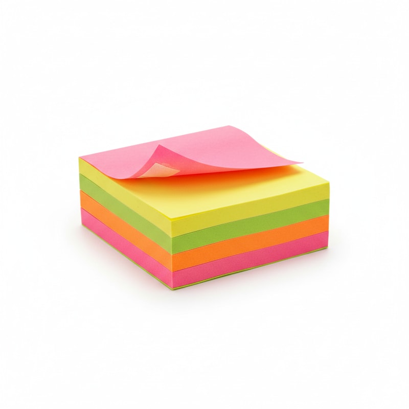 Small Square Sticky Notes in Bright Neon Colors