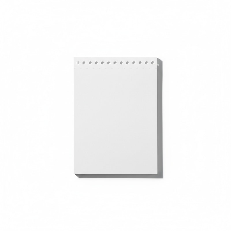 Minimalist White Perforated Memo Pads 5x7 Inch