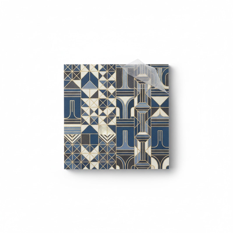 Elegant Geometric Patterned Self-Stick Memo Pads