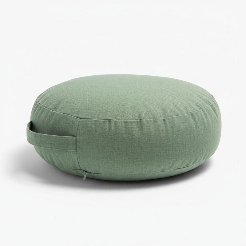 Round Meditation Bolster Cushion with Organic Buckwheat Fill