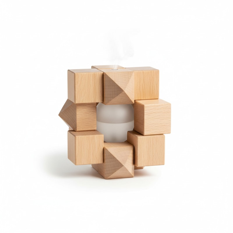 Geometric Wood Aroma Diffuser and Decorative Piece