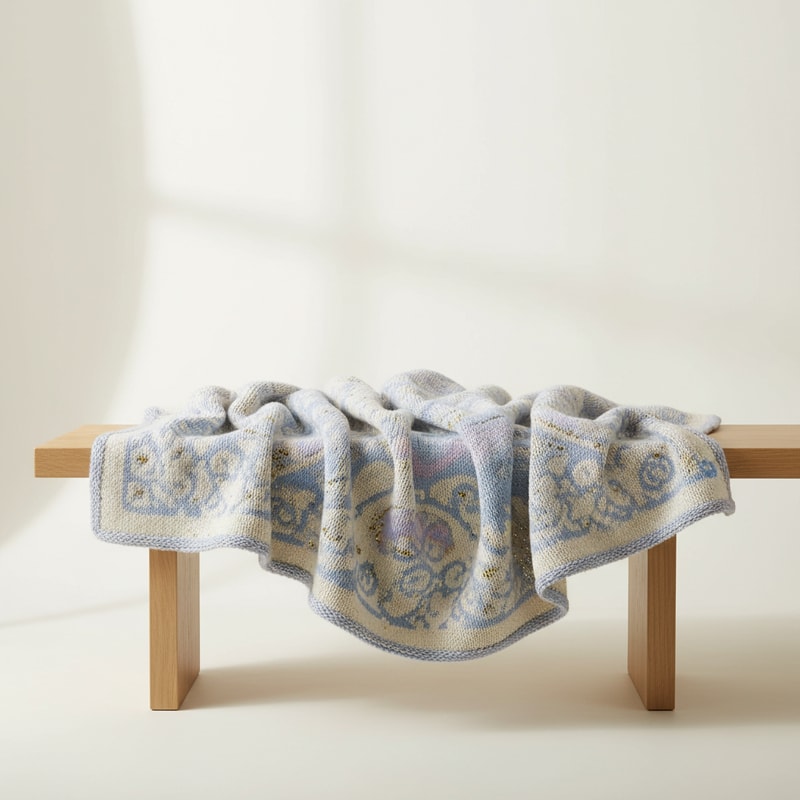 Celestial Bloom Knit Throw