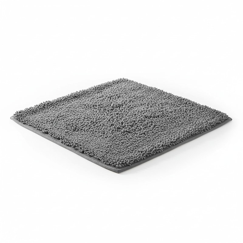 Ultra Absorbent Non-Slip Microfiber Bath Mat - Quick-Dry Grey Plush