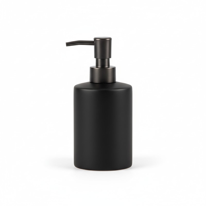Matte Black Ceramic Refillable Soap Dispenser - Kitchen Hand Soap Pump