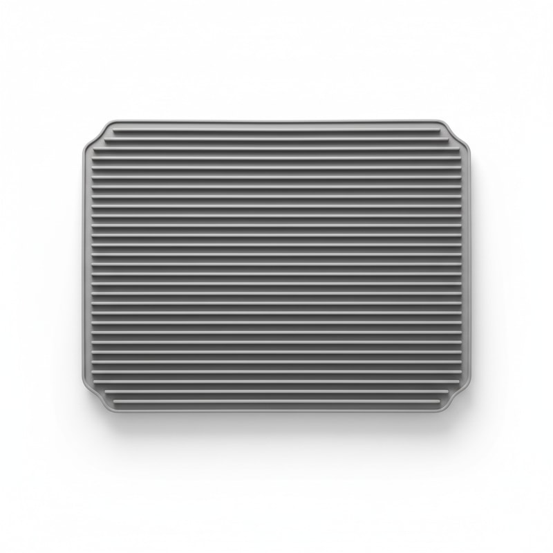 Silicone Heat Resistant Dish Drying Mat - Large Grey Countertop Protector