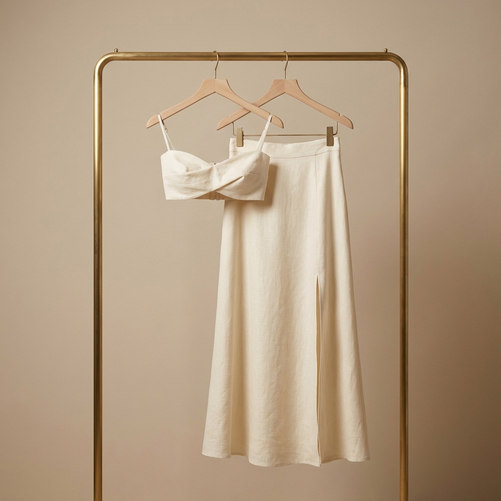 Matching Crop Top and Skirt Set